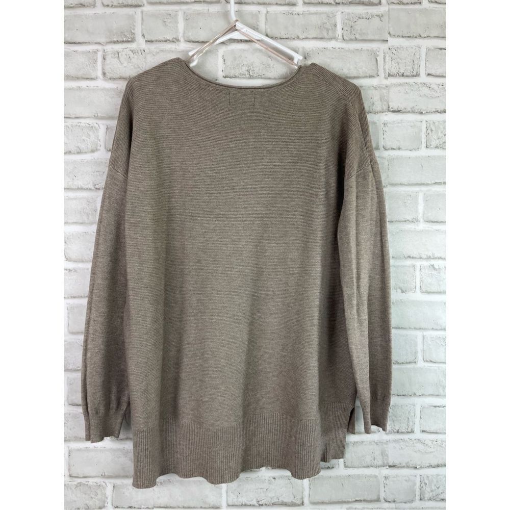 Dreamers Women's Mocha Long Sleeve Round Neck Knitted Sweater Size Medium NWT